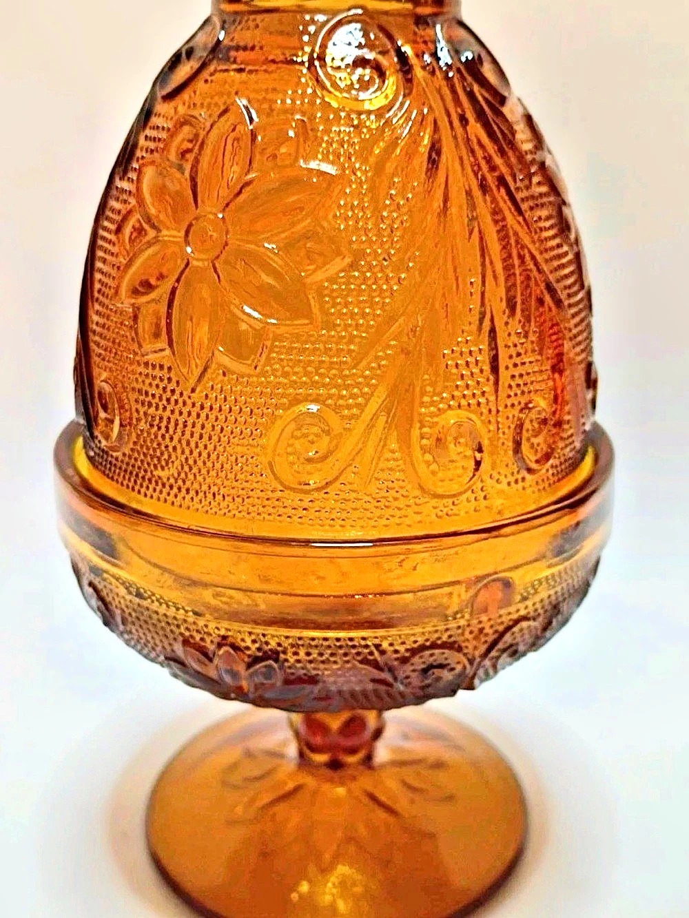 Vintage Tiara Amber Glass Fairy Lamp